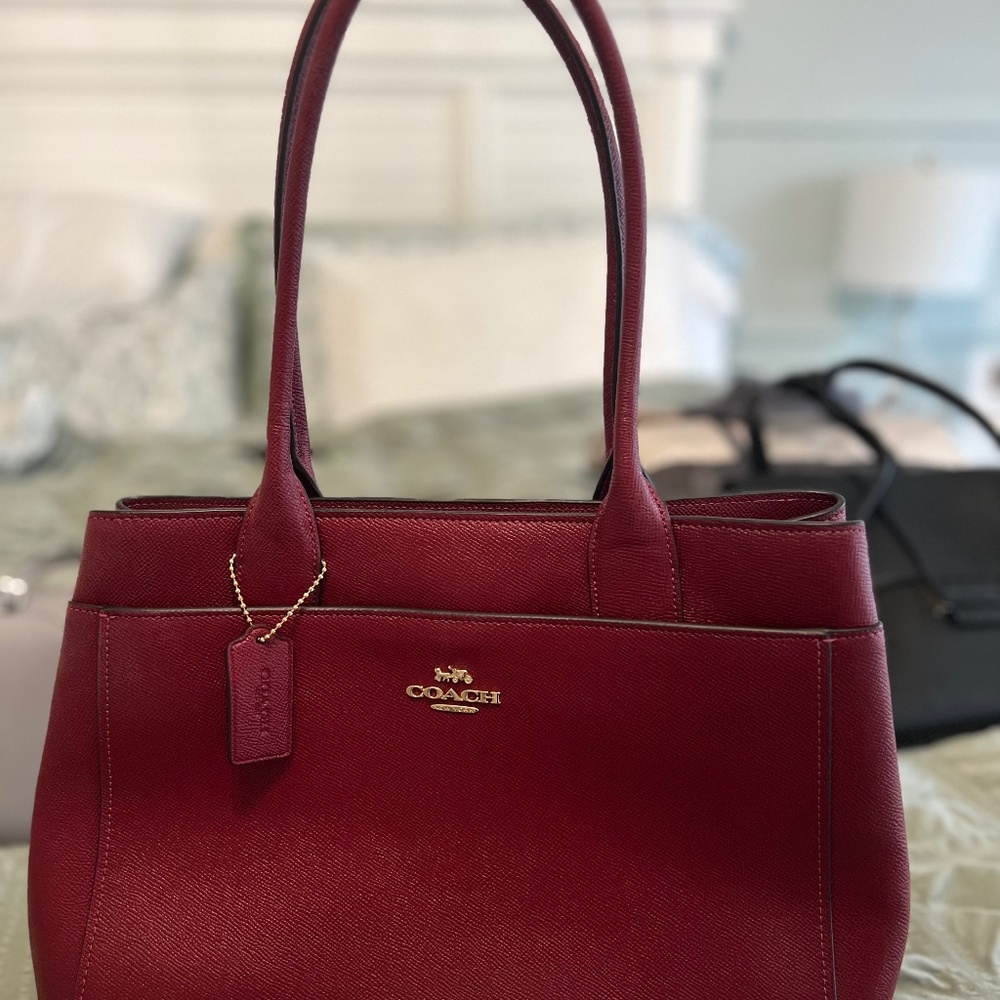Red coach shoulder bag
